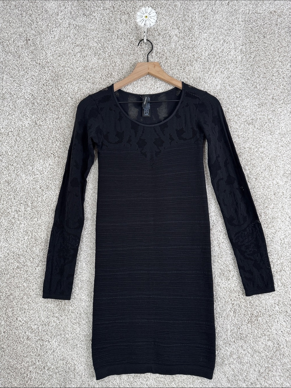 Marciano Black Bodycon Dress Long Sleeve CS